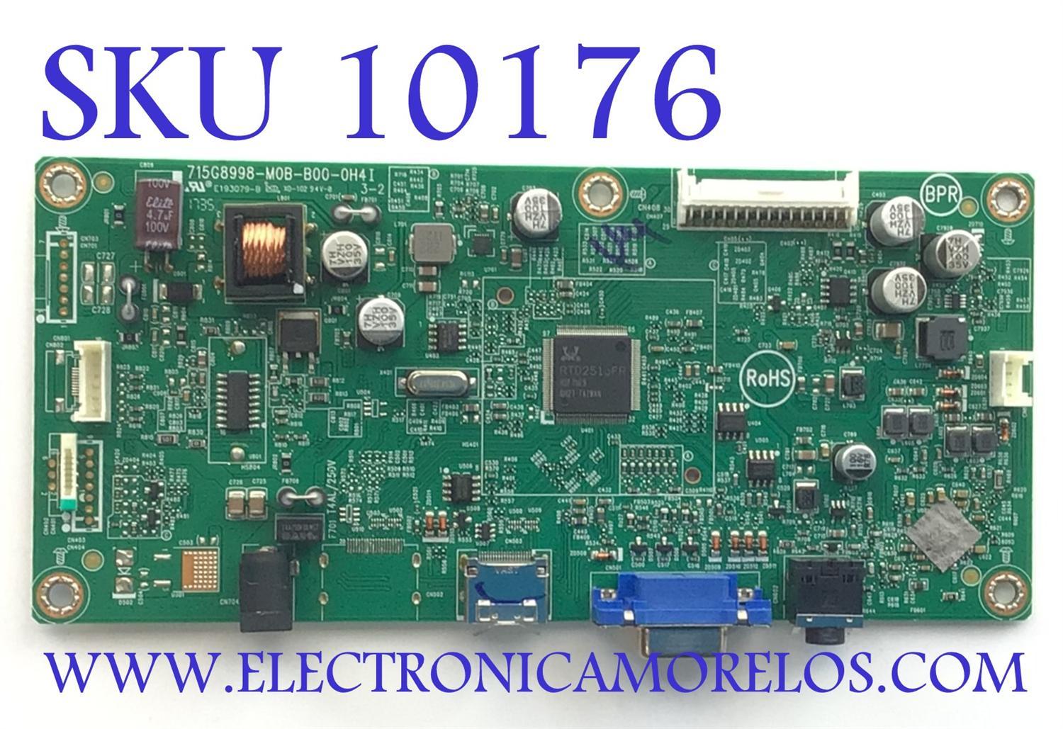 MAIN PARA MONITOR HP / NUMERO DE PARTE QHCB0HP015 / 715G8998-M0B-B00-0H4I / NUMERO DE PANEL LM238WF2 (S5)(A1) / MODELO VH240a